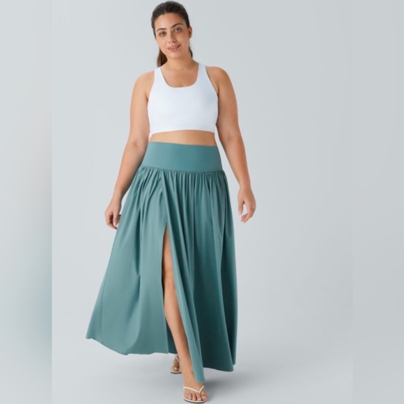 HALARA Dresses & Skirts - HALARA Teal Maxi Skirt with Side Slit
